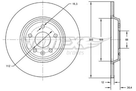 TX7250 TARCZA HAMULC. AUDI A4 07- TYŁ TOMEX подбор по vin на Brocar