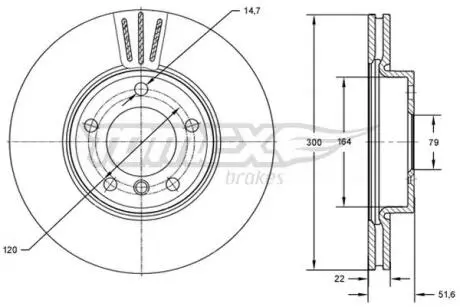 TX7285 TARCZA HAMULC. BMW 3 E46 98-05 TOMEX підбір по vin на Brocar