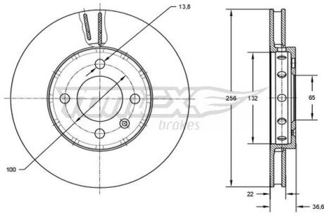 TX7287 TARCZA HAMULC. VW UP 11- PRZÓD TOMEX подбор по vin на Brocar