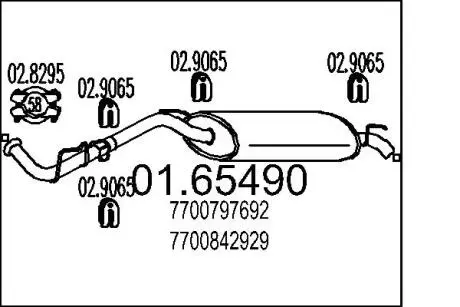 0165490 Глушник MTS підбір по vin на Brocar