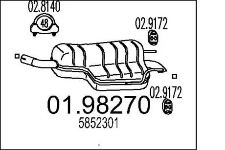 0198270 Глушник Opel Astra H 04-14 MTS підбір по vin на Brocar