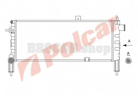 5551083 Радиатор двигателя CORSA A 82-93 POLCAR підбір по vin на Brocar