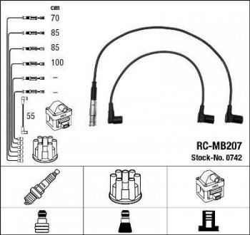 RCMB207 Комплект высоковольтных проводов NGK підбір по vin на Brocar