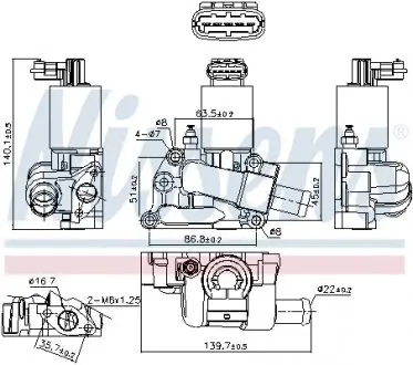 98227 Клапан EGR NISSENS підбір по vin на Brocar