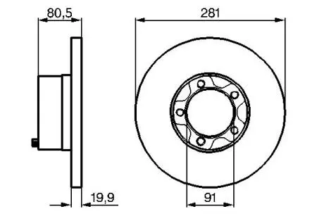 0986478138 Диск торм.пер.VW LT28-45 81-96 BOSCH підбір по vin на Brocar