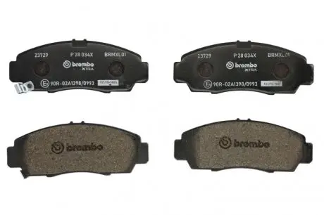 P28034X Тормозные колодки дисковые BREMBO подбор по vin на Brocar