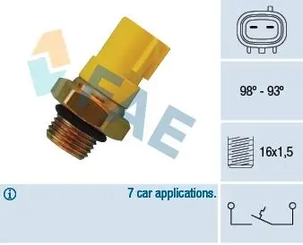 36520 Термовимикач вентилятора радіатора FAE підбір по vin на Brocar