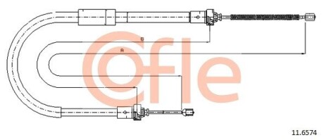 116574 ТРОС РУЧН. COFLE підбір по vin на Brocar