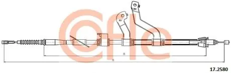 172580 Трос ручного тормоза зад. Hyundai i30 1.4-1.6 12- Пр. (диск) (1885/1670) COFLE підбір по vin на Brocar