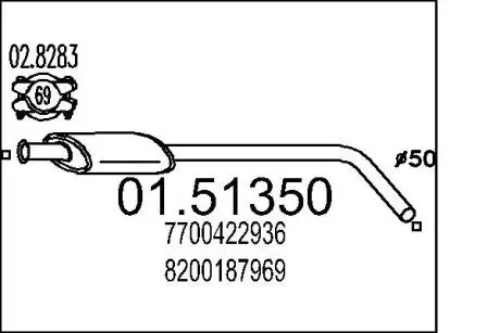 0151350 Резонатор MTS подбор по vin на Brocar