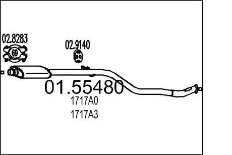 0155480 Средний глушитель выхлопных газов MTS подбор по vin на Brocar