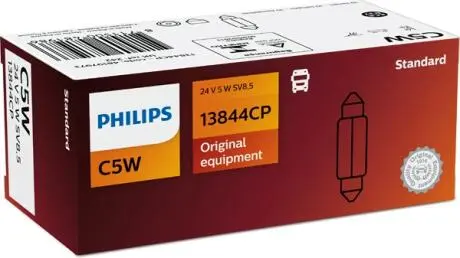 13844CP Автолампа Philips 13844cp Standard C5W SV8,5 5 W прозора PHILIPS підбір по vin на Brocar