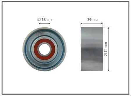 42800 Ролик генератора Mazda 3/5/6 2.0 CD/MZR-CD 02-10 (натяжний) (71x17x36) CAFFARO підбір по vin на Brocar