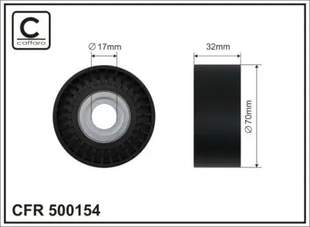 500154 Ролик прив. ремня BMW 5(F10), 7(F01) 08-, X3(F25) CAFFARO підбір по vin на Brocar