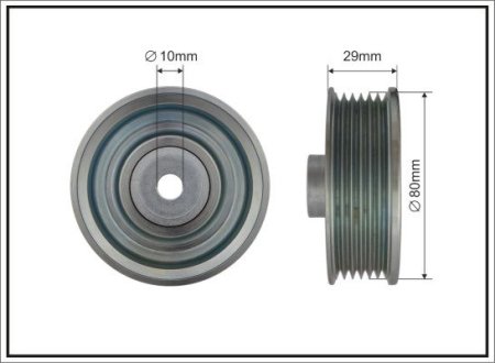 500367 80x10x22 Ролик паска приводного Toyota Auris, Corolla 1,4/1,6 06-: CAFFARO підбір по vin на Brocar