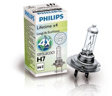 12972LLECO ŻARÓWKA H7 LONG LIFE ECOVISION PHILIPS підбір по vin на Brocar