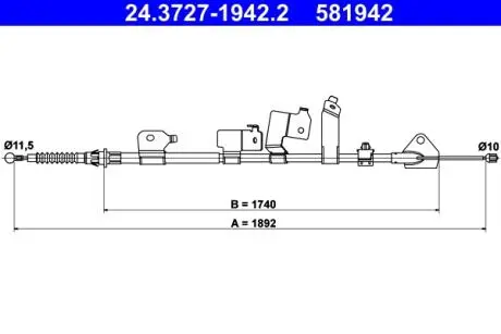 24372719422 Трос, стояночная тормозная система ATE подбор по vin на Brocar
