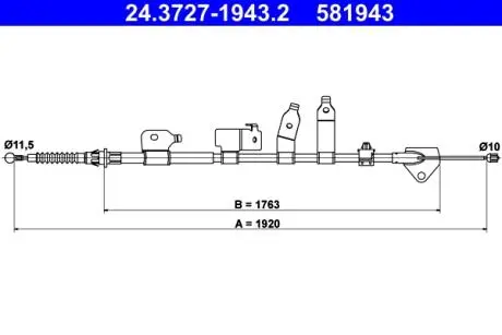 24372719432 Трос ручного гальма ATE підбір по vin на Brocar