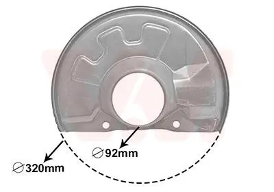 5940371 OSŁONA TARCZY HAMULCOWEJ VOLVO VAN WEZEL подбор по vin на Brocar