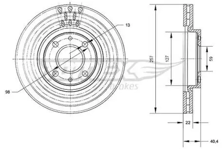 TX7056 TARCZA HAMULC. FIAT STILO 01- TOMEX подбор по vin на Brocar