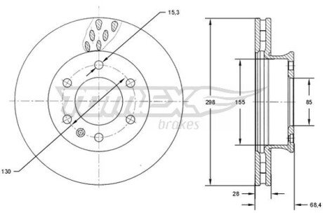 TX7119 TARCZA HAMULC. VW CRAFTER 06- TOMEX підбір по vin на Brocar