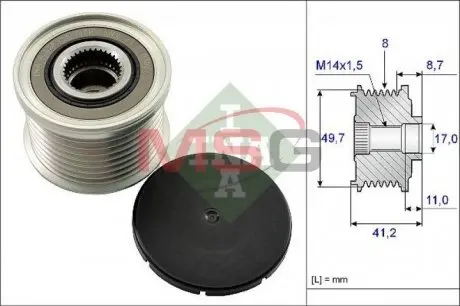 535014110 Шків генератора BMW 3 (F30/F80)/5 (F10)/X3 (F25) 09-16, N55 B30 A INA підбір по vin на Brocar