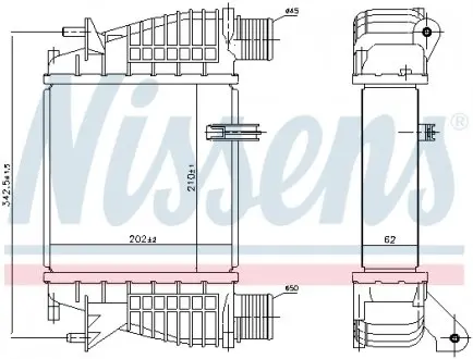 96645 Радиатор наддува NISSENS подбор по vin на Brocar