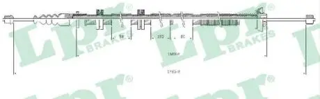 C0205B Трос ручного гальма LPR підбір по vin на Brocar