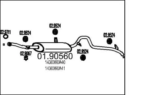 0190560 Глушник вихлопних газів кінцевий MTS підбір по vin на Brocar