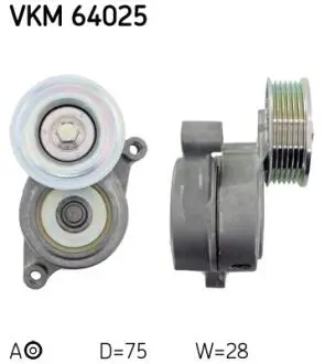 VKM64025 Натяжной ролик, поликлиновой ремень SKF підбір по vin на Brocar