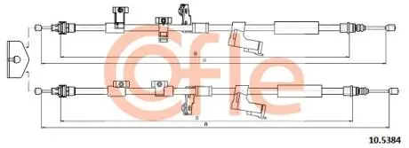 105384 Трос ручного тормоза зад. (диск) Ford Focus 11- COFLE підбір по vin на Brocar