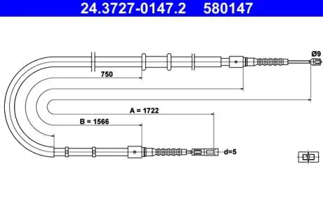 24372701472 Трос, стояночная тормозная система ATE подбор по vin на Brocar