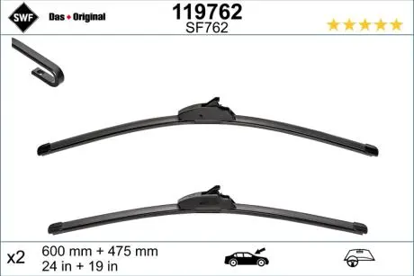 119762 Щетка стеклоочистителя SWF подбор по vin на Brocar
