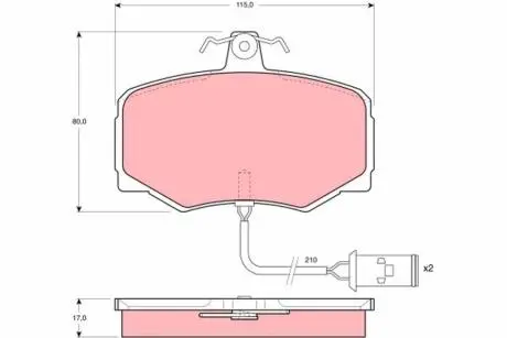 GDB421 Гальмівні колодки, дискове гальмо (набір) TRW підбір по vin на Brocar
