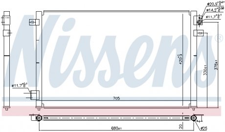 94717 Радіатор кондиціонера NISSENS підбір по vin на Brocar