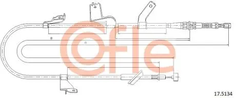 175134 Трос стояночного тормоза прав задн SUZUKI SWIFT (III) all (дисковые тормоза) 05- COFLE подбор по vin на Brocar