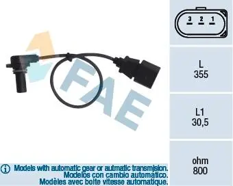 79062 Датчик скорости (вир-во FAE) FAE подбор по vin на Brocar