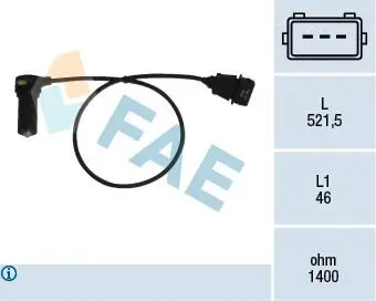 79066 Датчик колінчастого вала, Датчик частоты вращения, управление двигателем FAE підбір по vin на Brocar