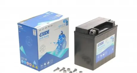 AGM1212 Аккумуляторная батарея 12Ah/150A (150x100x100/+L/B0) (AGM) (мото) EXIDE подбор по vin на Brocar