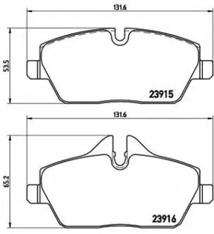 P06034 Гальмівні колодки дискові BREMBO підбір по vin на Brocar