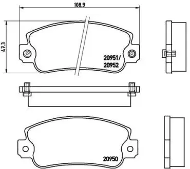 P23013 Гальмівні колодки, дискове гальмо (набір) BREMBO підбір по vin на Brocar