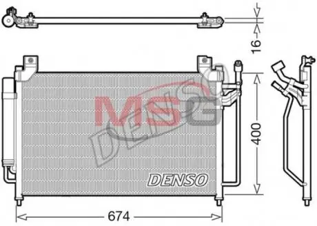 DCN44013 Радіатор кондиціонера DENSO підбір по vin на Brocar
