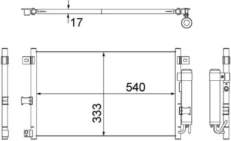 AC507000S Конденсатор, система кондиціонування повітря MAHLE / KNECHT підбір по vin на Brocar