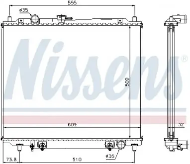 62853 Радиатор, охлаждение двигателя NISSENS підбір по vin на Brocar