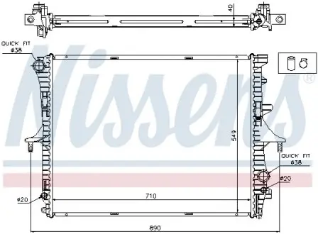 65275A Радиатор охлаждения NISSENS підбір по vin на Brocar