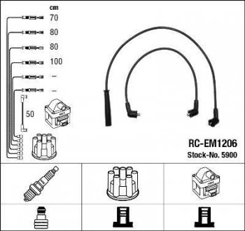 RCEM1206 Комплект проводов зажигания NGK подбор по vin на Brocar