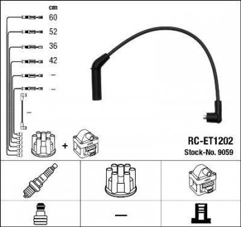 RCET1202 Комплект высоковольтных проводов NGK подбор по vin на Brocar