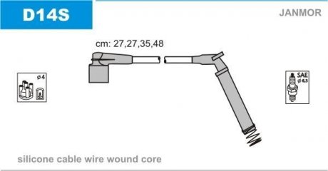 D14S Дроти запалення, набір JANMOR підбір по vin на Brocar
