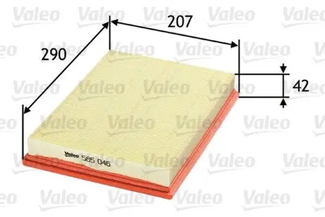 585046 Воздушный фильтр VALEO подбор по vin на Brocar