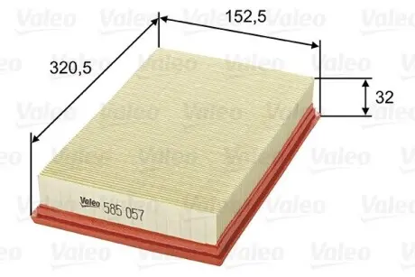 585057 Воздушный фильтр VALEO подбор по vin на Brocar